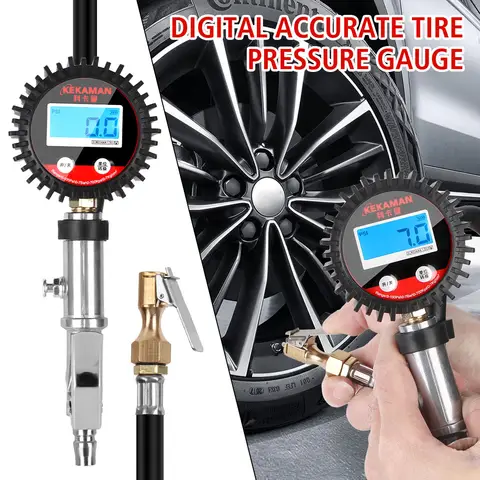 다기능 팽창기 펌프 도구, 자동차 오토바이 타이어 공기압 모니터링 게이지 테스터, 디지털 타이어 팽창기, 0-12Bar