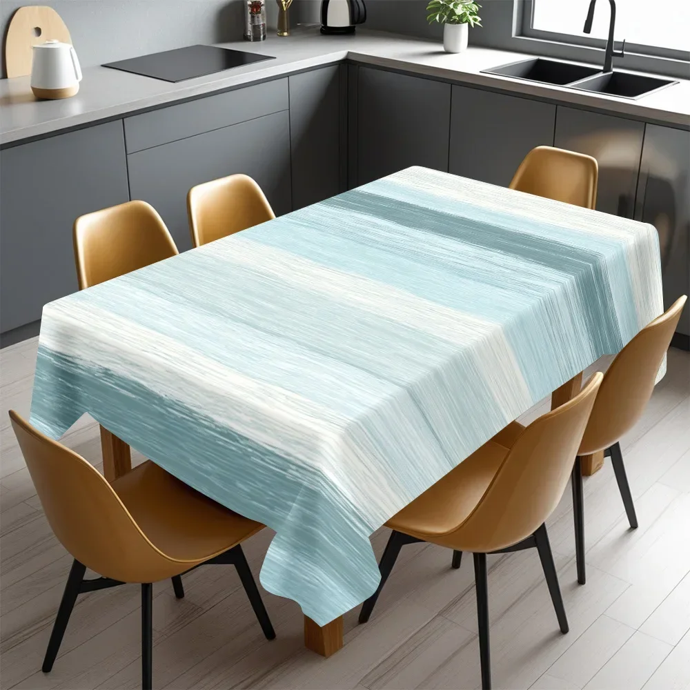 【Product】1 piece of soft, stylish and beautiful Bohemian check tablecloth - blue and white vertical stripes, yzb