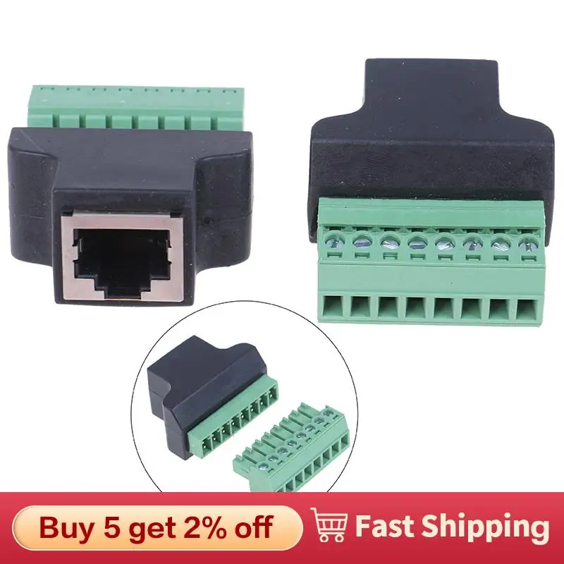 RJ45 To Screw Terminal Adaptor Rj45 Female To 8 Pin Connector For CCTV DVR