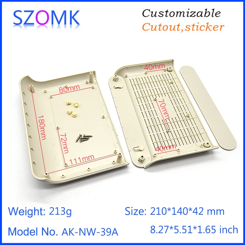 1Piece 210*140*42mm custom plastic pcb enclosure for LCD electronic project szomk instrument housing plastic equipment box