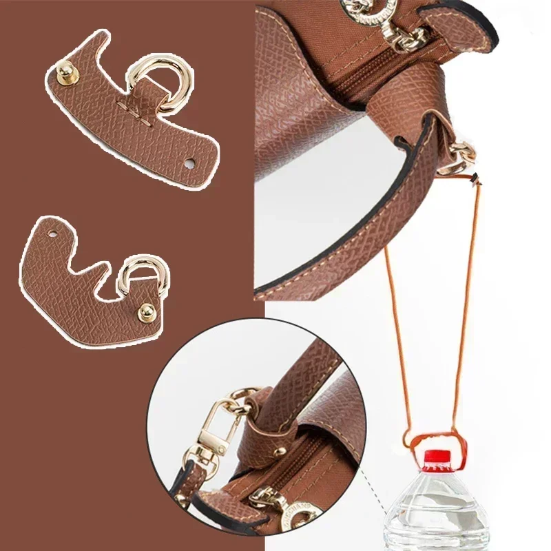 Leather Shoulder Strap Punch-free Genuine Leather Strap Set Transformation  Accessories for Longchamp Mini Bag Straps