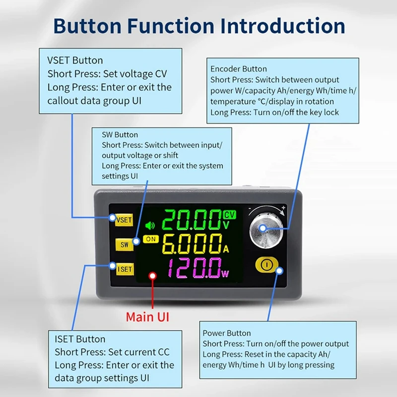 New SK120 CNC Buck-Boost DC Adjustable Power Supply Constant Voltage And Constant Current Solar Charging Module