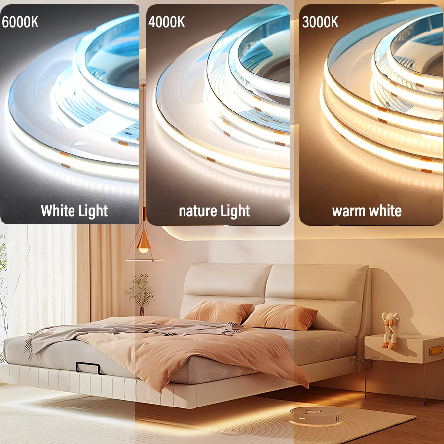 COB LED Strip 220 v/110 V ห้องครัว LED ภายใต้ตู้ Light ไม้ Penetrable Touch Switch Motion sensing sensor DIY ชั้นวาง Pantry