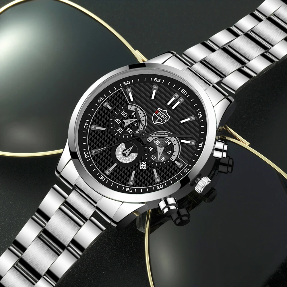 New Fashion Men's Sports Watches Men Clock Luxury Stainless Steel Quartz Wrist Watch Man Dressy Casual Steel Watch часы мужские