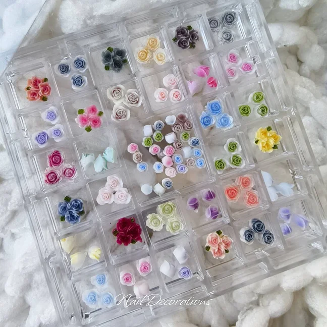 36Grids  Nail Flower Rhinestones  Shells Pearls  Sequins  Baroque  for Nail Art  DIY  Marine  Accessories Nail Decoration