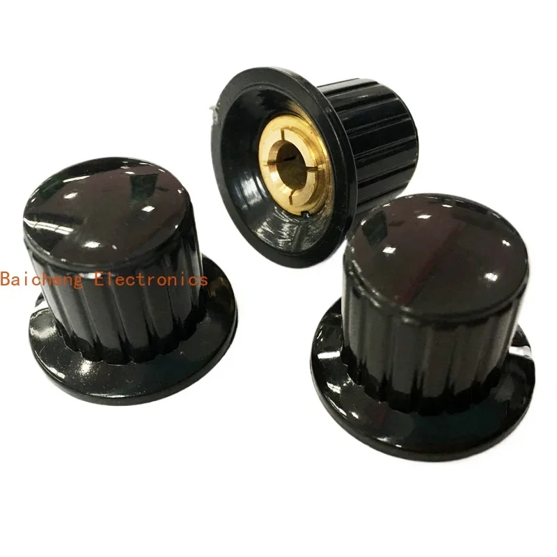 10PCS KYP25-18-6J rotary cap potentiometer plastic band switch universal round handle D-shaped shaft with screw hole 6m