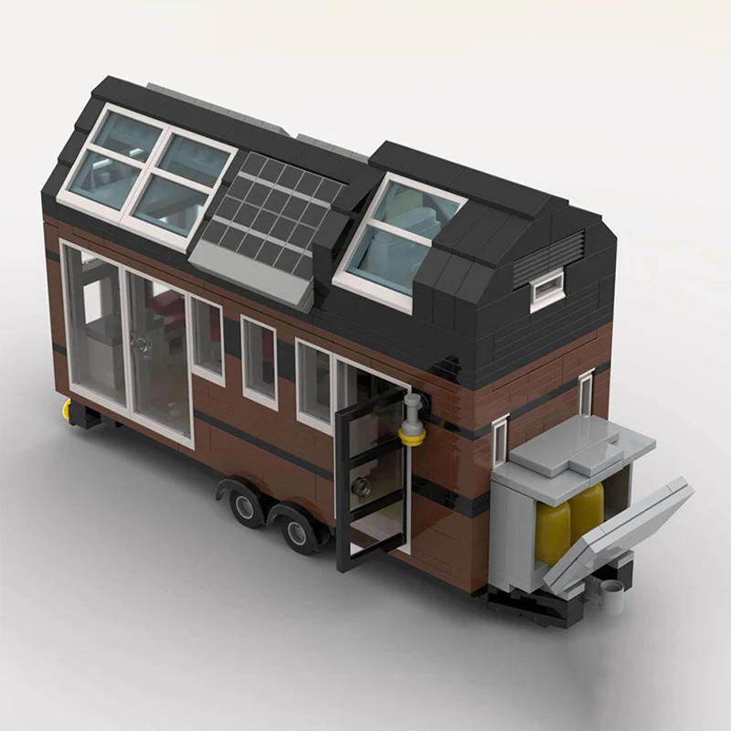 712PCS MOC Tiny House on Wheels 1 Mobile Residential DIY Model Building Blocks Birthday Gift