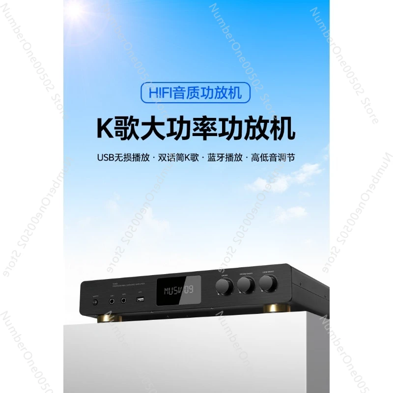 ​ مضخم كاريوكي منزلي احترافي عالي الطاقة KTV خلاط استقبال مع بلوتوث لآلة الكاريوكي