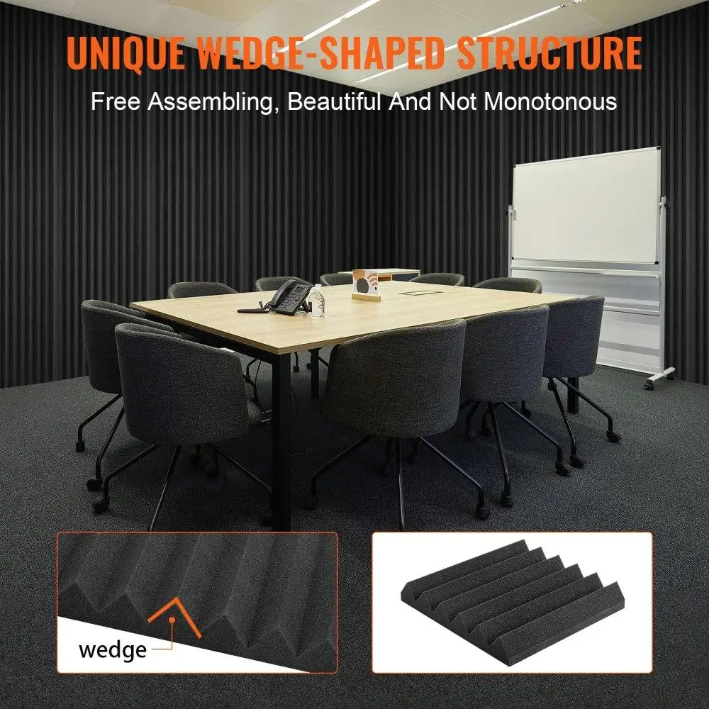 스튜디오 벽 및 천장용 고품질 어쿠스틱 폼 패널, 소음 감소, 36 팩, 12x12x2 인치
