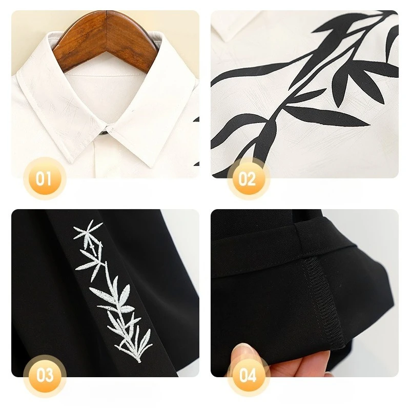 Boys Chinese Style Set Black Bamboo Embroidered Shirt & Shorts Kids Summer Traditional Outfit for Party, Festival & Photoshoot
