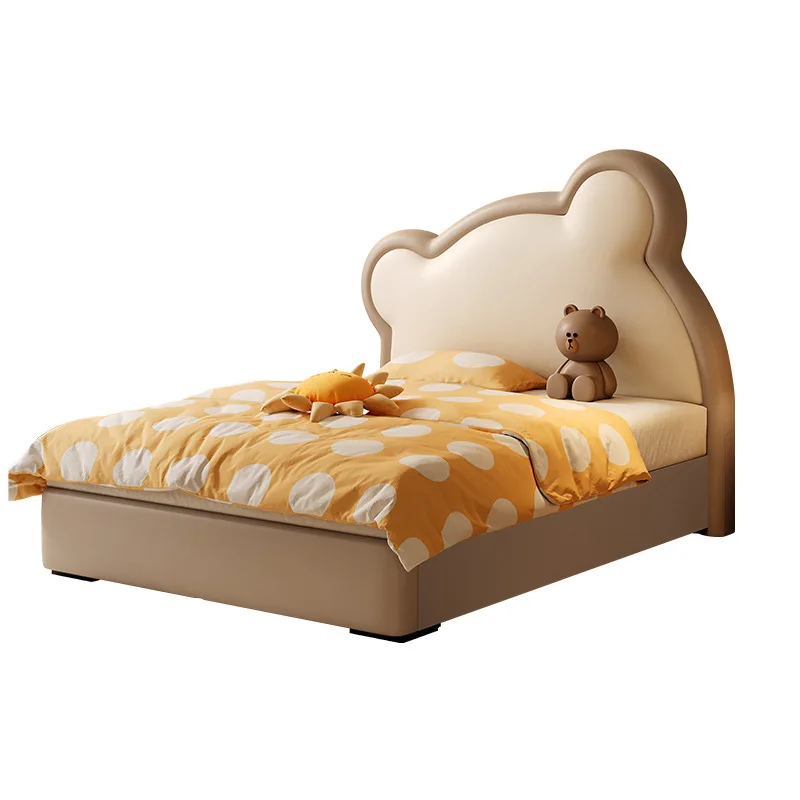 

Cream style, boy, modern minimalism, small apartment, with storage, single princess, cartoon, bear bed, children's bed