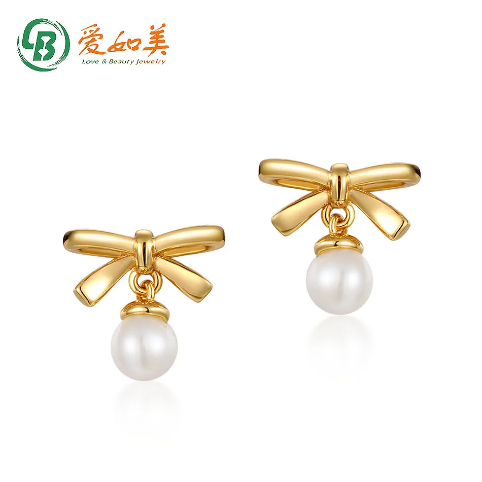 

Design Sense: Niche Pearl Earrings, Bow Earrings, 18K Gold PT950 Platinum Silver Plated 7-layer Gold Valentine's Day Gift