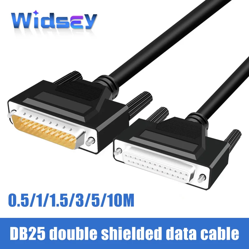 DB25 Double Shield Parallel Port Data Transmission Cable Male to Female 25pin Pure Copper Computer Printing Connector 0.5M 3M