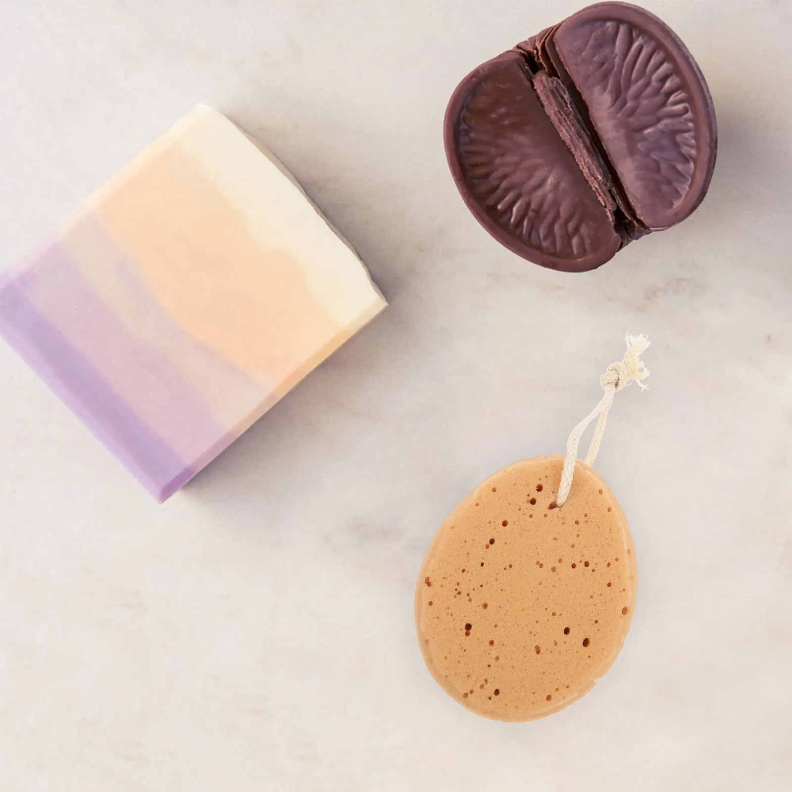 

Soft Honeycomb Bath Sponge for 5 Pcs Shower Loofah Face Sponge Adults Bath Sponge with Hanging Rope Brown