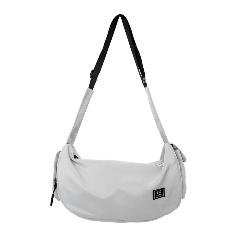 

Large Capacity Nylon Shoulder Bag Harajuku Korean Style Canvas Dumpling Bag Commute Solid Color Sports Crossbody Bag Unisex