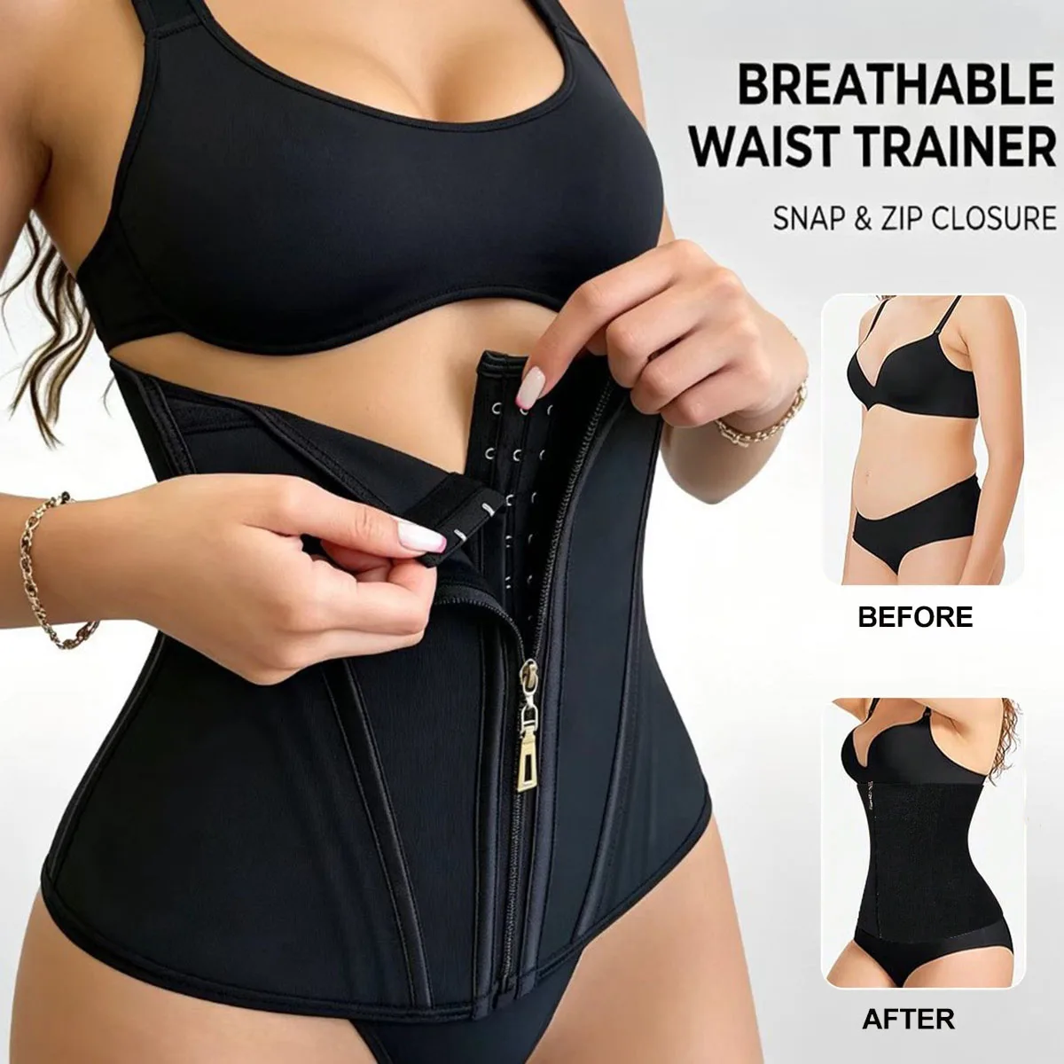 Korsett-Taillentrainer, doppelt gepresster Cincher, Unterbrustkorsett, Körperformer, Shapewear, Bustier, Schlankheits-Trimmer, Sanduhr-Mieder – Detail 5