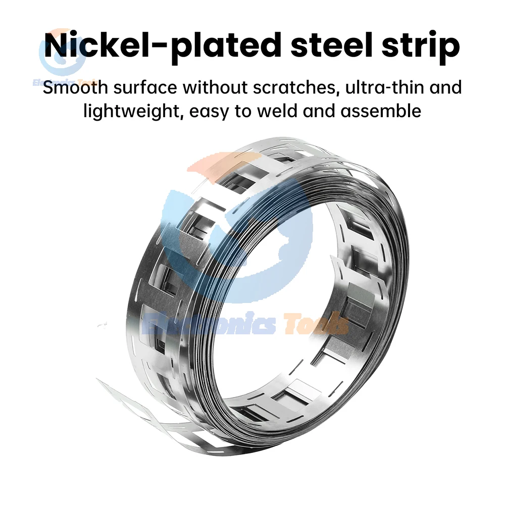 5M Striscia di Nichel 0.15*27mm Connettore Della Batteria Al Litio Placcatura Nichel Foglie 18650 Batteria 2P Kit di Strisce di Acciaio per Saldatura a punti