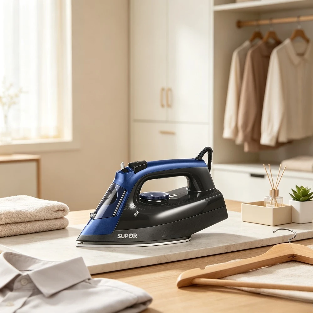 Steam Iron 2000W 100g/min Large Steam 220ml Water Tank Ceramic Soleplate Portable for Home Clothes Daily Garment Care 스팀다리미