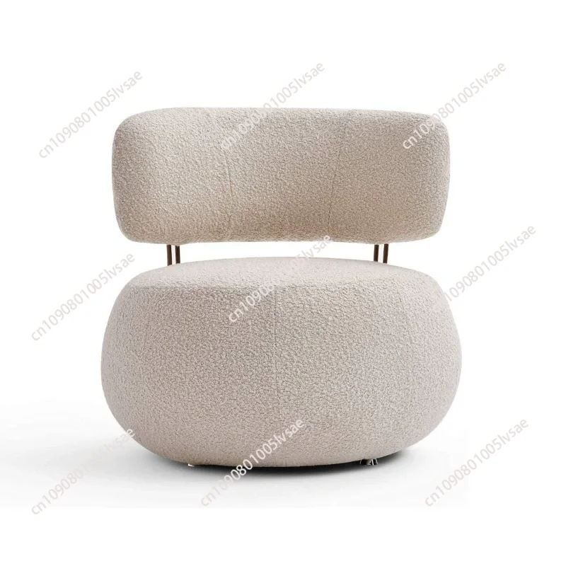 

z Luxury Nordic Lounge Chair Stainless Steel Single Chair Soft Fur Boucle Accent Chair for Home Hotel