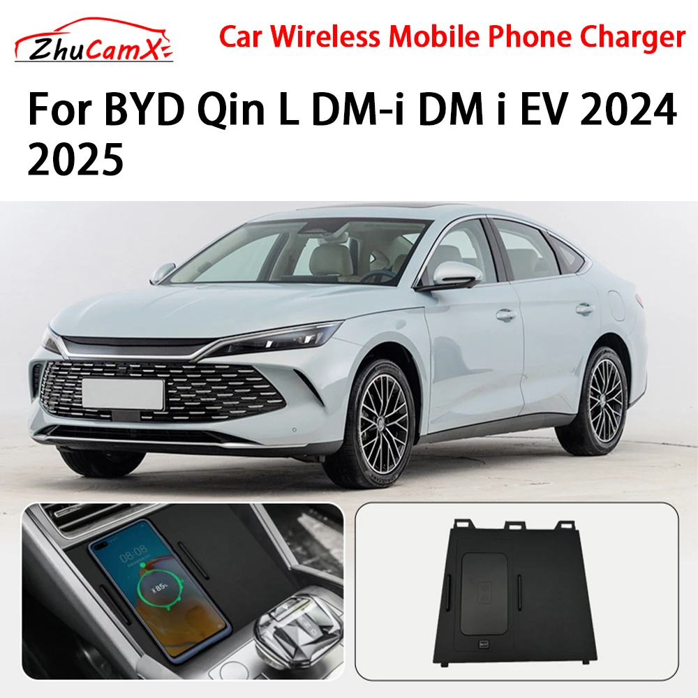 Car Wireless Mobile Phone Charger Center Console Storage QI 18W iPhone Fast Charge for BYD Qin L DM-i DM I EV 2024 2025
