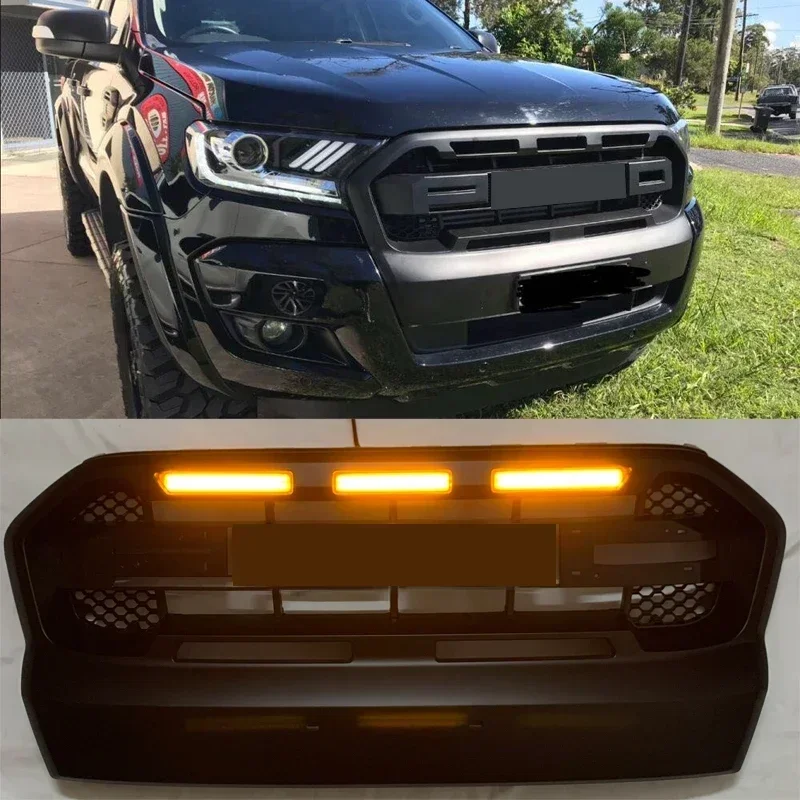 Parrillas de carreras para Ranger T7 Raptor Wildtrak MK3 Grill Xl Xlt 2015 2016 17 2018 cubierta automática parrillas delanteras de carreras A 153000622