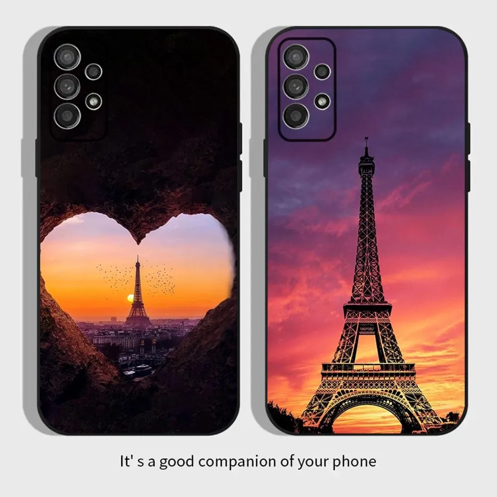 

Paris Eiffel Tower Phone Case For Samsung Galaxy A13,A21s,A22,A31,A32,A52,A53,A71,A80,A91 Soft Black Cover