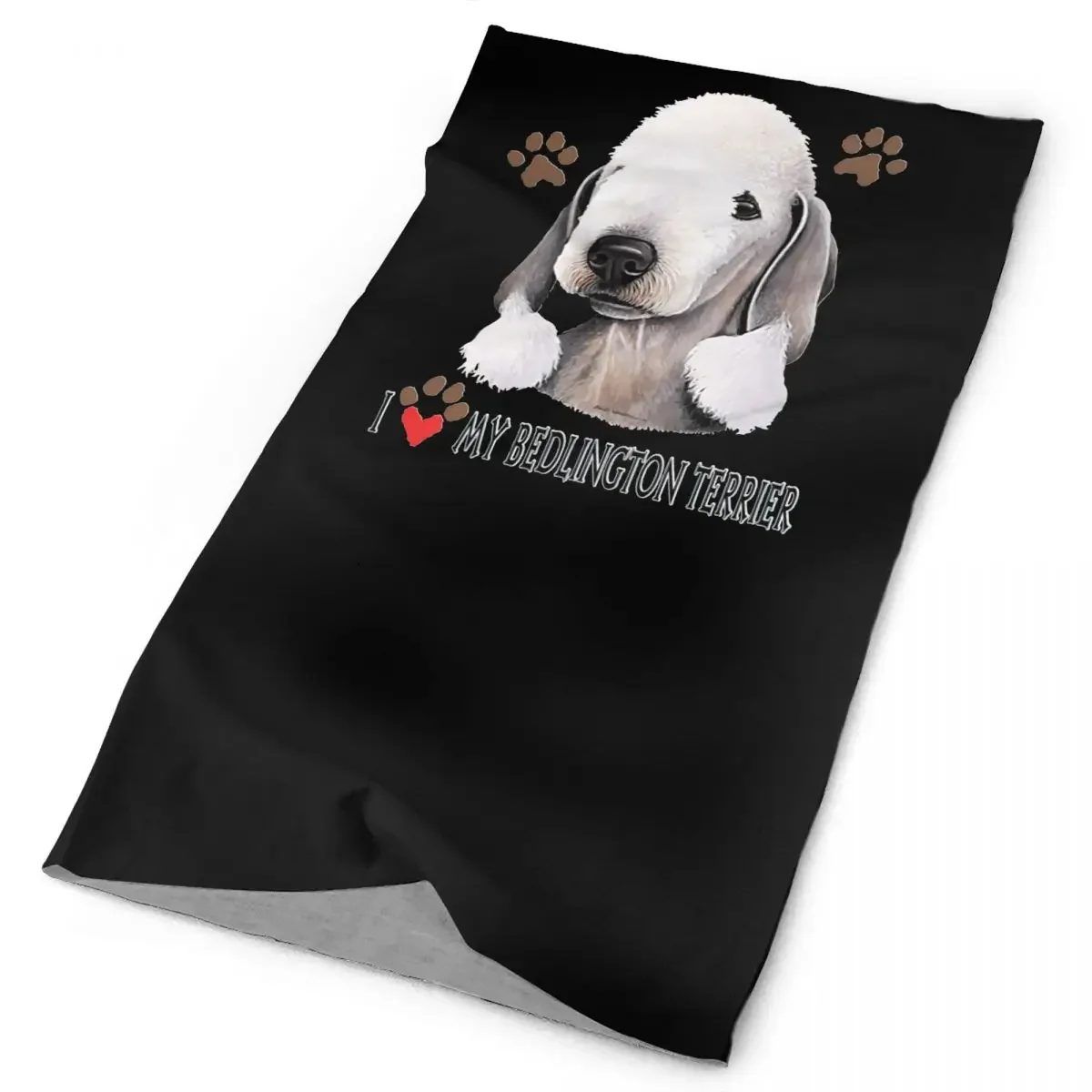 I Love My Bedlington Terrier Dog With Paw Neck Gaiter Bandana Scarf Face Mask Summer Hip Hop High Quality