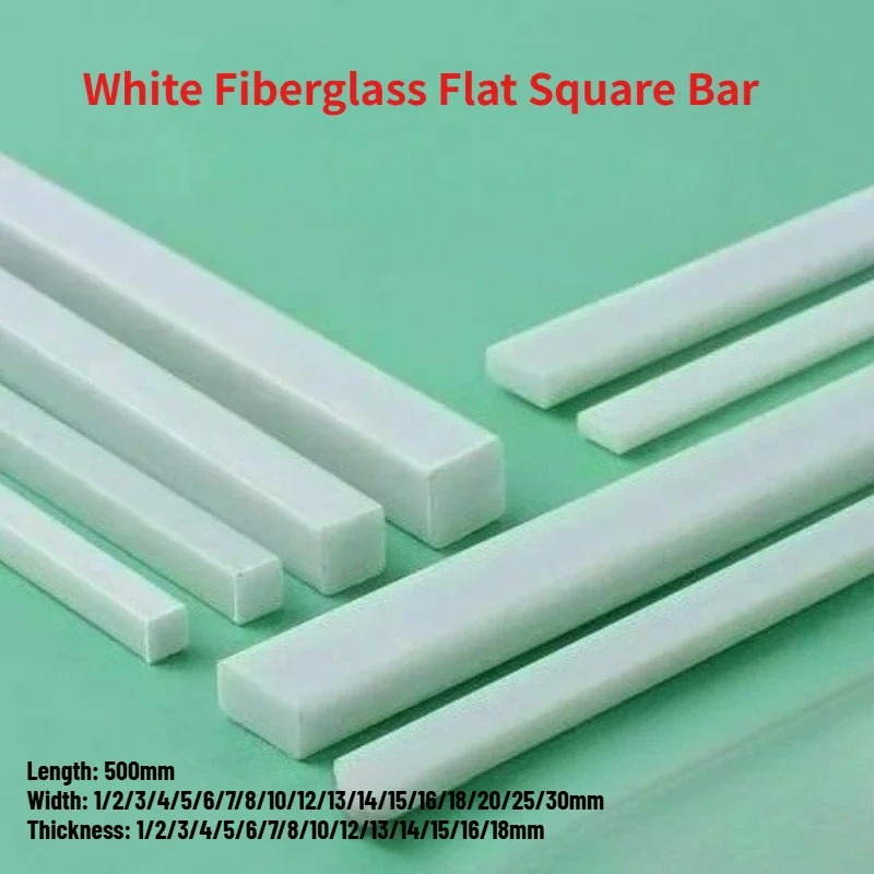 Weiße, quadratische Glasfaserstange, Länge 500 mm, Breite 1–30 mm, GFK-Verstrebungsstreifen für Plattformen, elektrische Isolierung, chemische Anwendungen – Detail 1