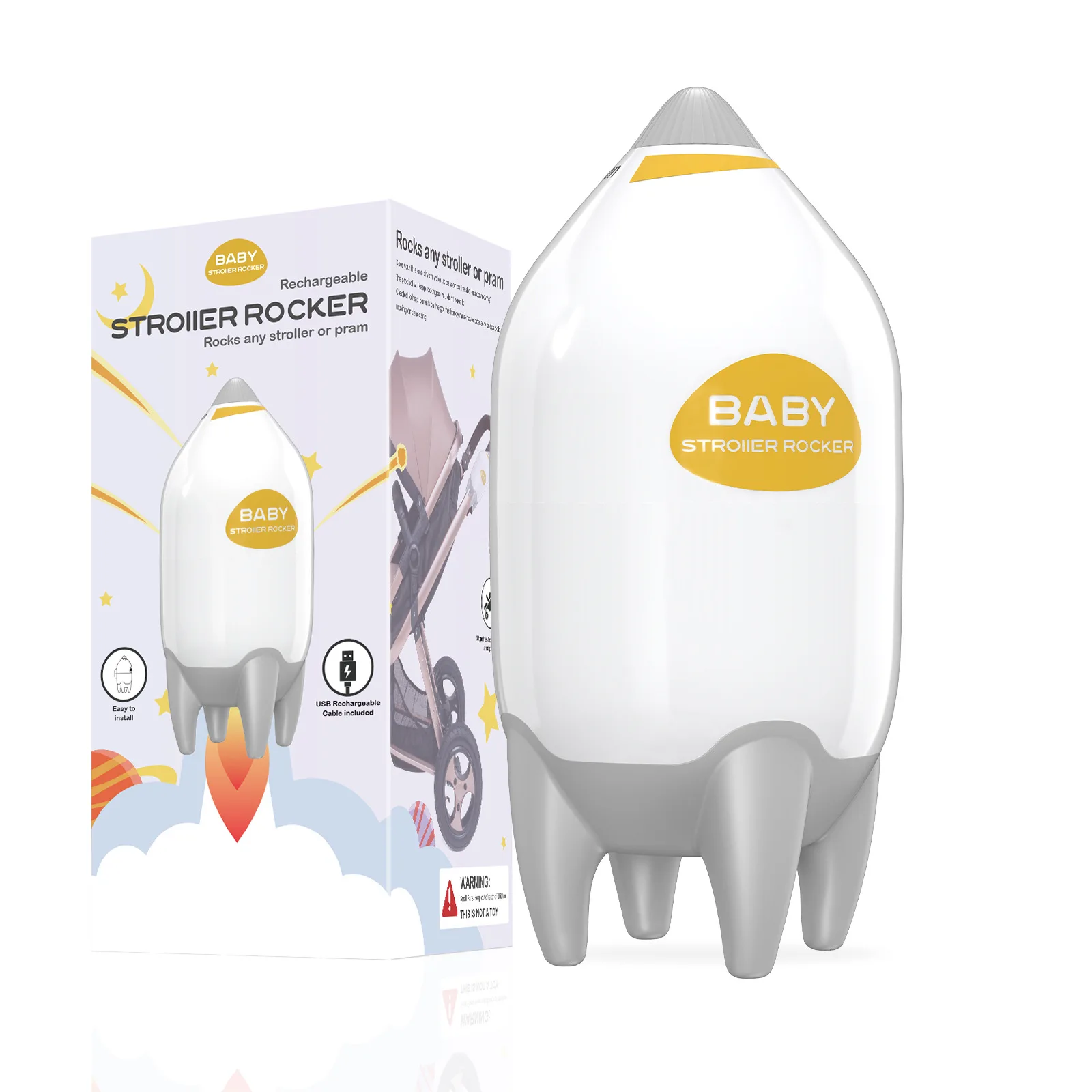 

Automatic Stroller Rocker, Portable Baby Sleep Aid with Gentle Vibration, Hands-Free Soothing & Nap Helper for Fussy Babies