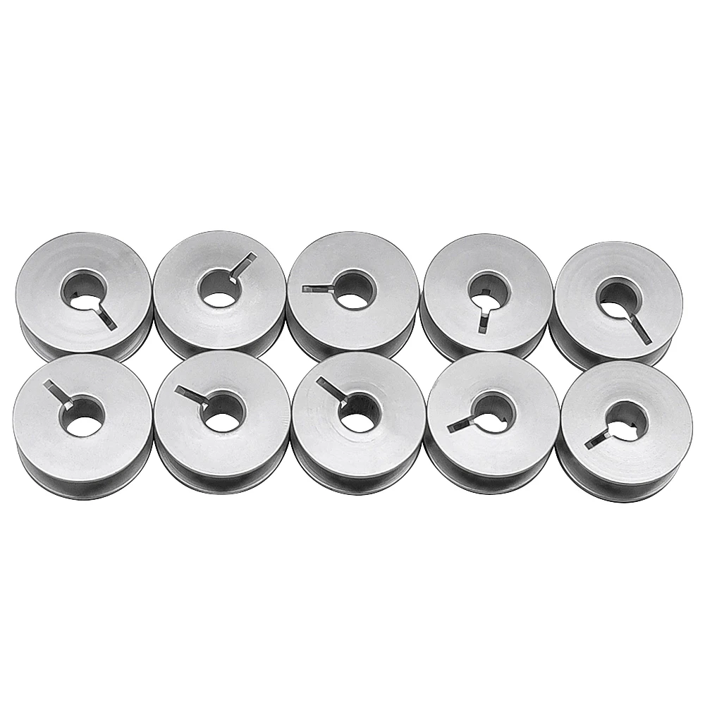 10-100PCS Aluminum Bobbins #55623A Slotted Grooved Spools for JUKI Brother Juki Singer Industrial Sewing Accessories Spare Parts