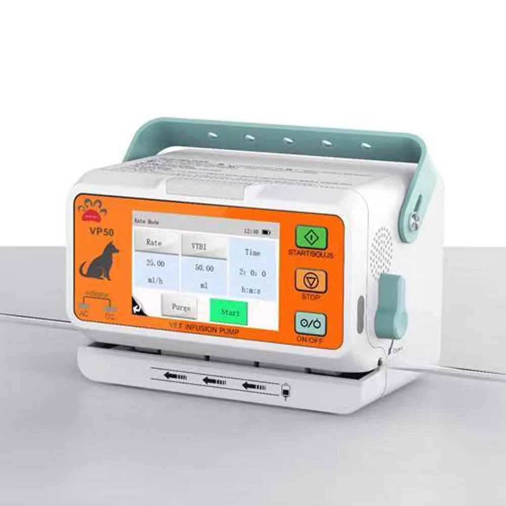 Electric Small Animal Veterinary Pet Infusion Syringe Pump Protable 3.5” Colorful Touch Screen Infusion Pump