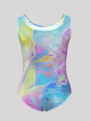 Leotards for Girls Gymnastics Ballet Todder Colorful patterns SleevelessTank Leotard Kids Dancewear Activewear Random color sche