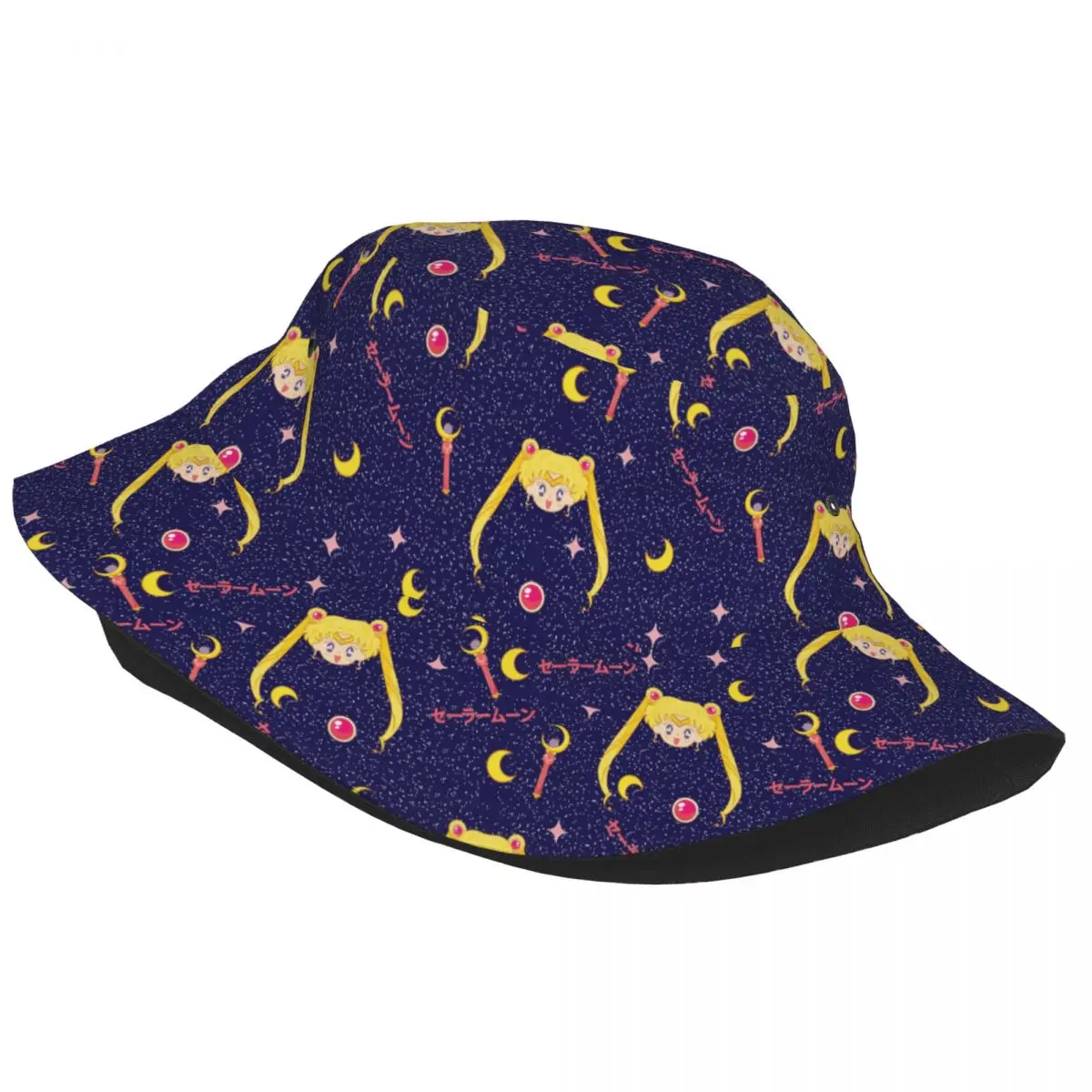 Anime Moon Girl Bucket Hats for Girl Summer Travel Anime Field Hat Street Lightweight for Hiking Fishing Hat Headwear