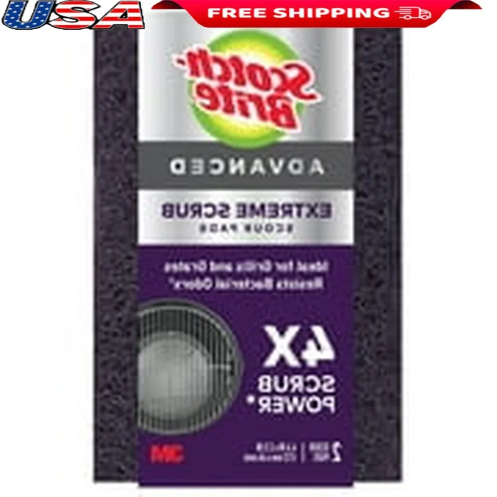 

Подушечки для экстремального скраба, 2 упаковки, сверхпрочные чистящие подушечки, антимикробные, устойчивые к запахам, решетки, пищевые пятна от ржавчины