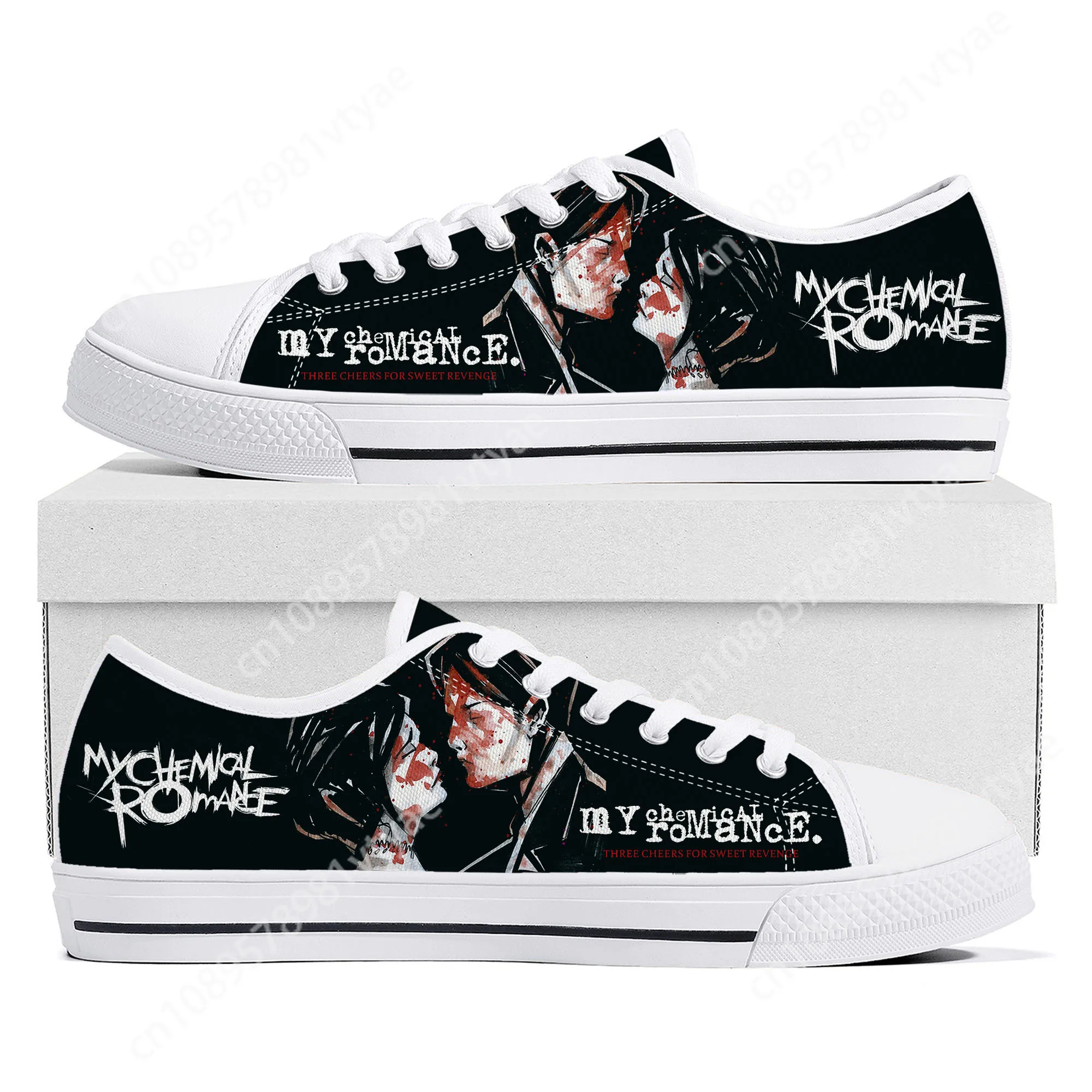 

My Chemical Romance Rock Band Low Top High Quality Sneakers Mens Womens Teenager Canvas Sneaker Casual Couple Shoes Custom Shoe