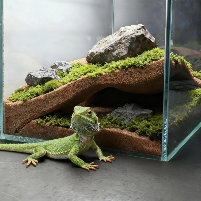 Decoración de hábitat, refugio de escondites de cueva subterránea impreso en 3D para lagartos, tortugas, arañas, decoración de terrario de hábitat de Reptiles
