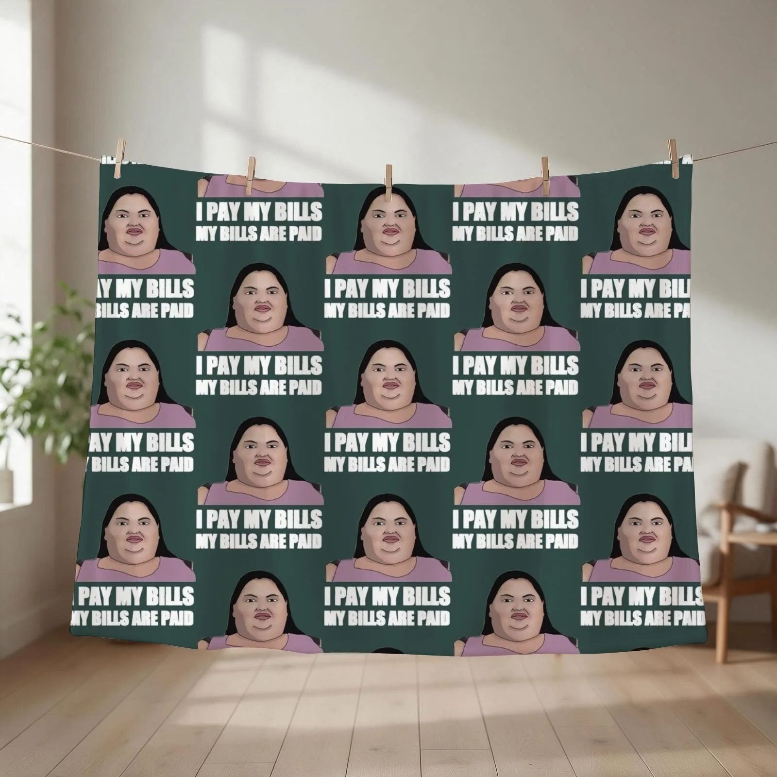 1000lb Sisters Amy - My Bills Are Paid Throw Blanket couch cozy soft plush fuzzy picnic outdoor blanket