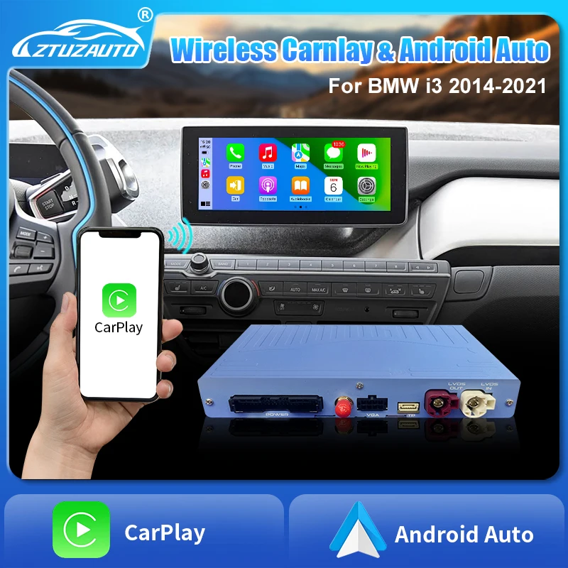 

Wireless CarPlay for BMW i3 i01 NBT / EVO System 2014-2021 with Android Auto Mirror Link AirPlay CarPlay Function Support Rear
