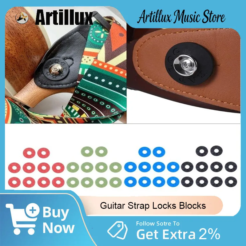 

Artillux 10Pcs/Set Guitar Strap Lock Blocks Brand New Colorful Silicone Non-Slip Guitar Protector for Guitar Parts & Accessories