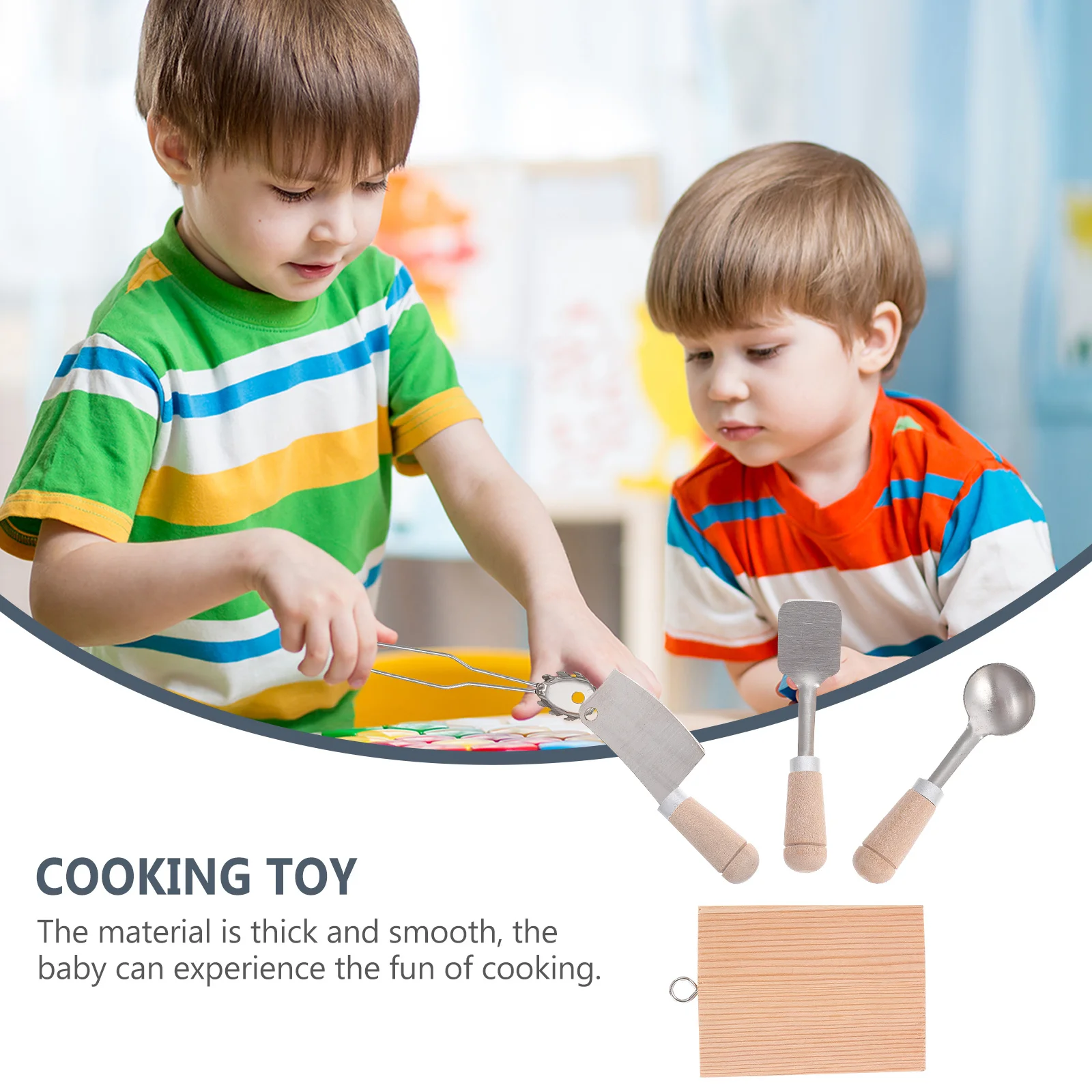 1 セット 1 セットミニキッチンセットにはスパチュラスプーンまな板が含まれており、子供用シミュレーション調理器具模造キッチン用品プレイセット