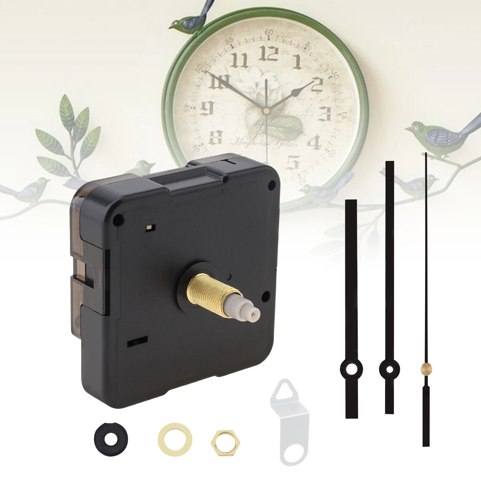 Wall Clock Mechanism Silent Quartz Movement Machine Wall Hands Silent Sweeping Second Movement with Pointer DIY Repair Tools