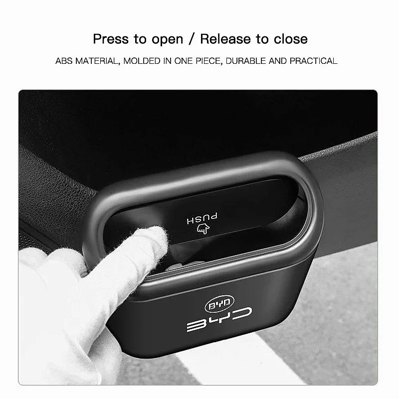 BYD Logo Car Hanging Waste Bin Storage Container For Atto 3 Seal Dolphin Han Tang Song Yuan Mult‑Purpose Interior Trim Parts