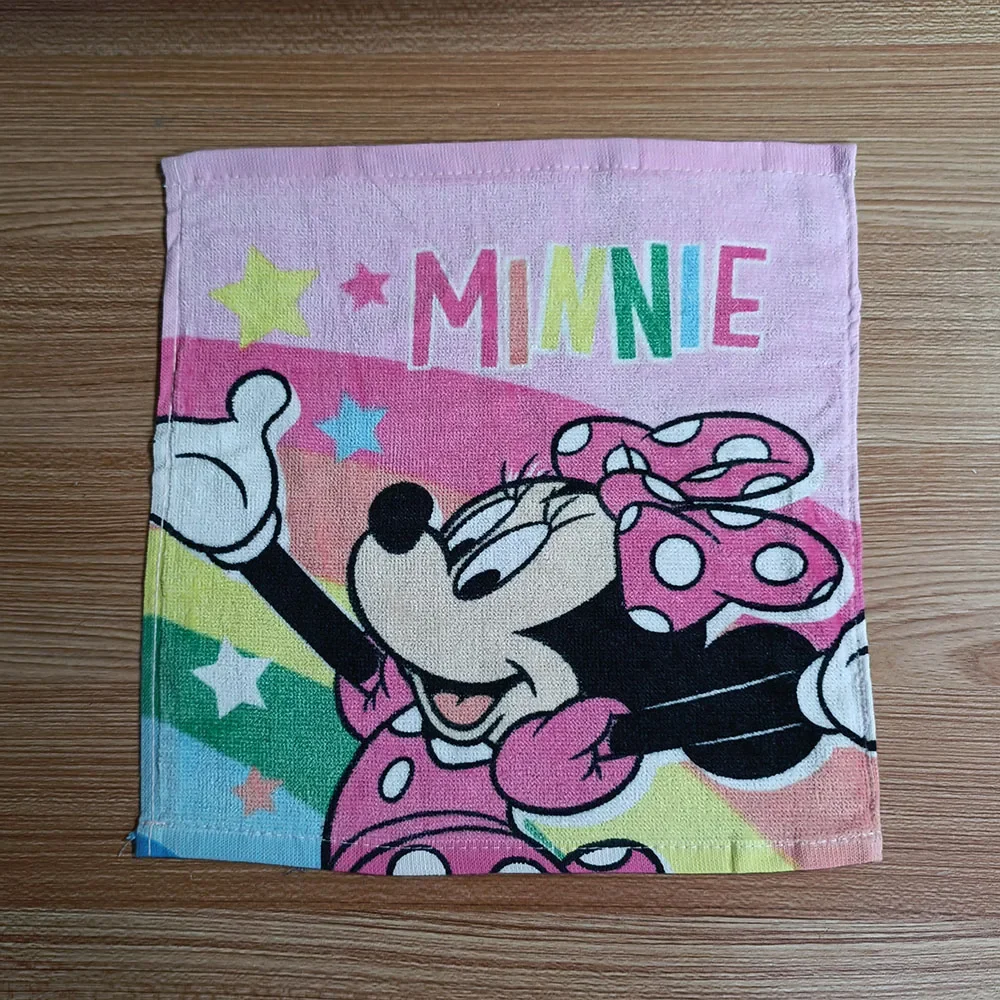 Anime Cartoon Mickey Minnie Mouse Baby Towels 30x30cm Cotton Handkerchief Travel Car Soft Toddler Face Hand Towel Gift