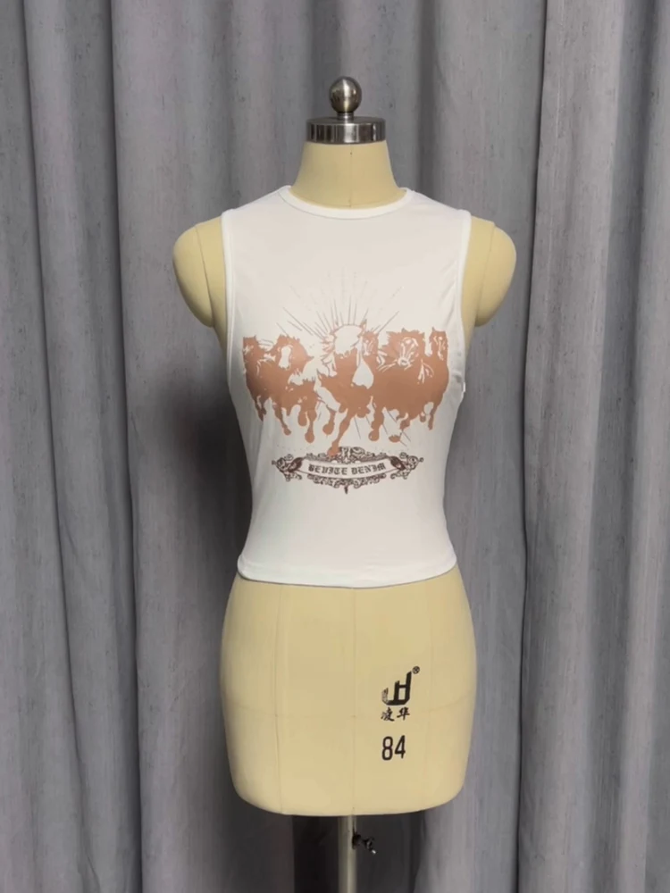 

Белый буквенный принт со стразами и лямками для девочек, круглая майка Ne Vest, женская модная летняя футболка ort Sve