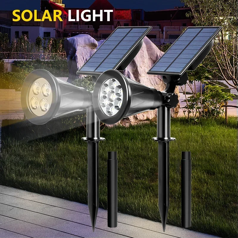 Solar Garden Lights LED Outdoor Colorful RGB Outdoor Garden Super Bright Layout Lawn Light Landscape Wall Light Ground Spotlight