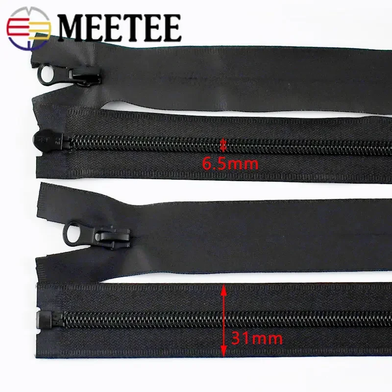 2/5Pcs 5# 60/70/80/100cm Waterproof Zippers Double/Single Open-End Invisible Zipper Clothes Parkas Jacket Zip Sewing Accessories