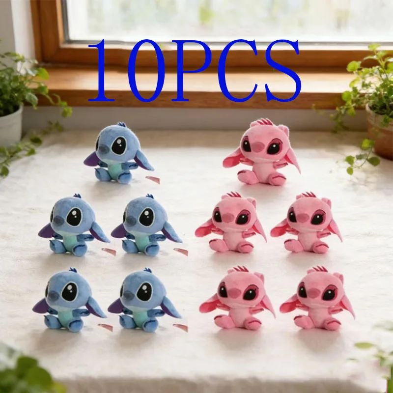Lot de petits jouets en peluche Lilo et points de dessin animé mignon, porte-clés en peluche Kawaii de 10CM, meilleurs jouets cadeaux de noël pour enfants