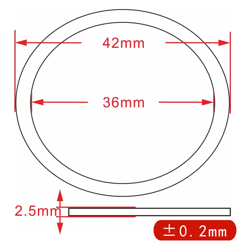 4 PCS Motorcycle Exhaust Pipe Gasket 42 x 36 x 2.5 MM