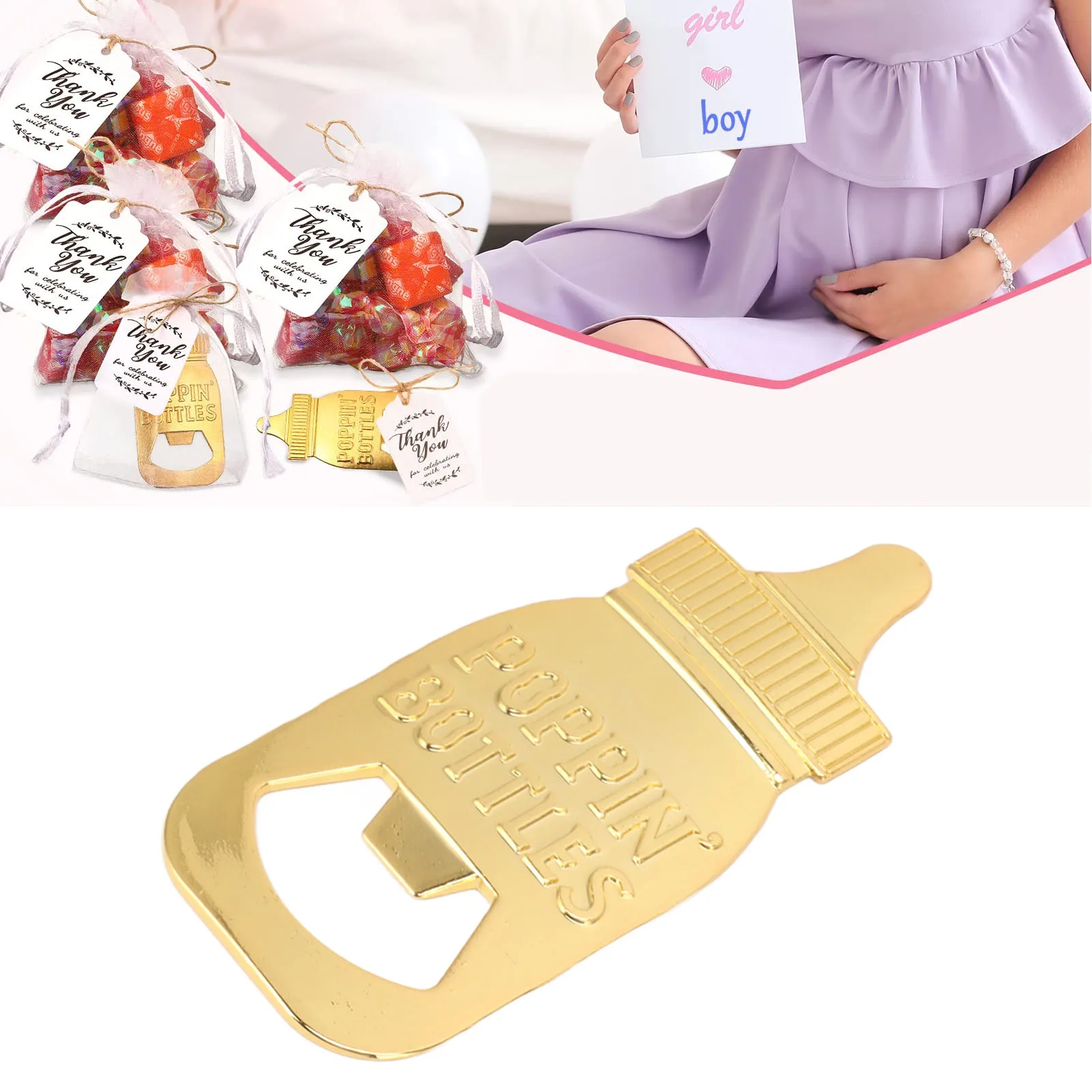 

24 Set Baby Bottle Shaped Opener Zinc Alloy Cute Babies Shower Return Gift For Infant Showers Party