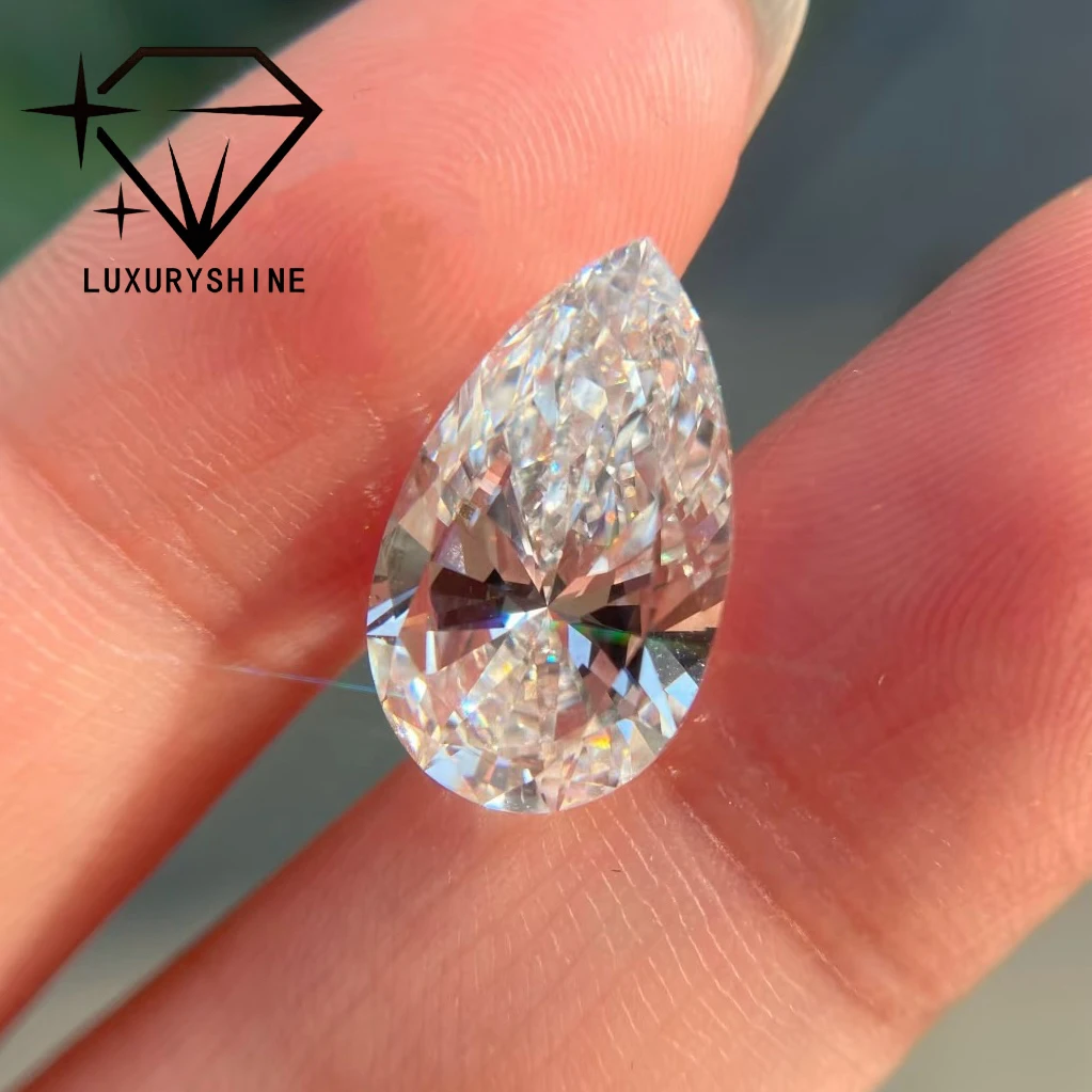 

LuxuryShine VVS2/VS1 0,5-5 карата Груша отличной огранки, выращенные в лаборатории бриллианты, свободные бриллианты, свадебные украшения и ювелирные изделия по индивидуальному заказу